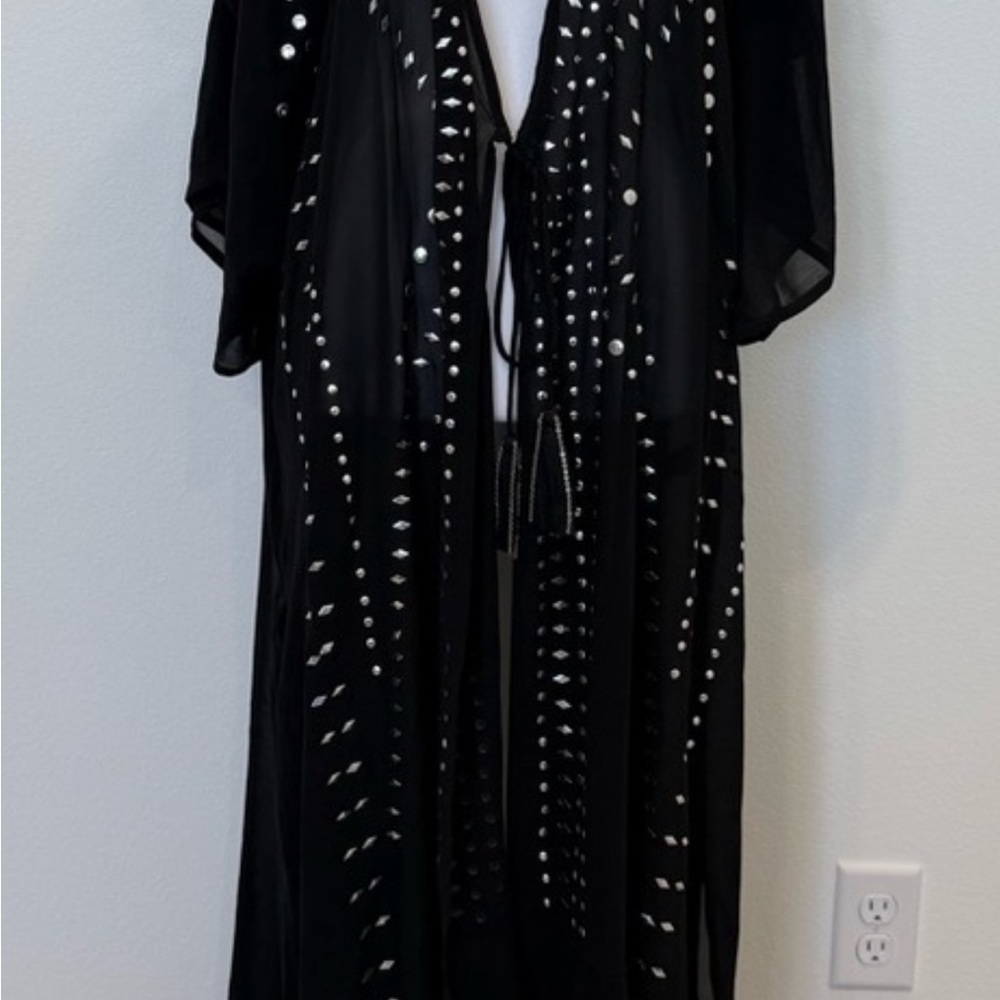 Free People Black Studded Dillie Duster.
